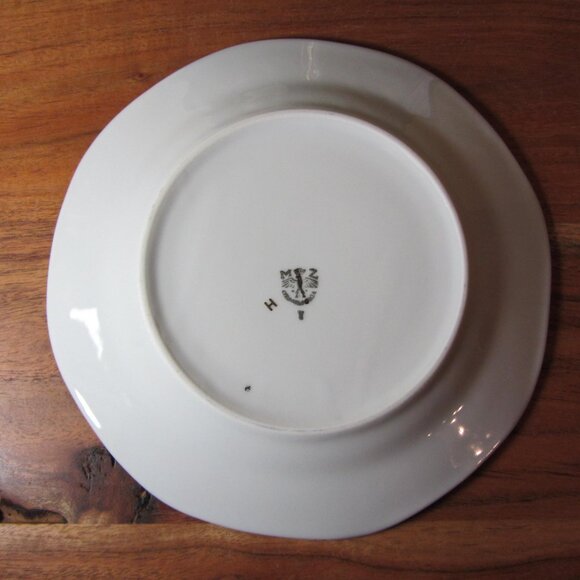 courting couple silhouette lusterware plate MZ Czechoslovakia vintage (W4917) - Picture 6 of 7